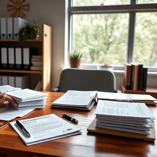 A collection of official permits and documents arranged on a desk, signifying permit acquisition services.