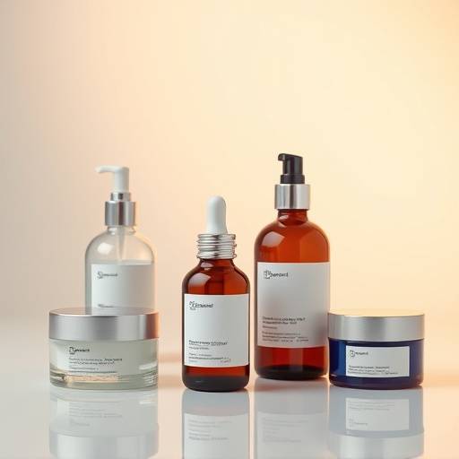 A meticulously arranged product setup featuring skincare products, demonstrating product photography service.